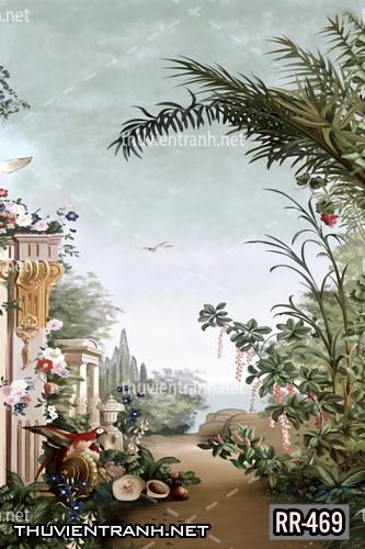 Tranh dán tường rừng rậm nhiệt đới, Tranh vẽ cổ điển, Vintage TropicalRR-469 - Tranh tường chất lượng cao
